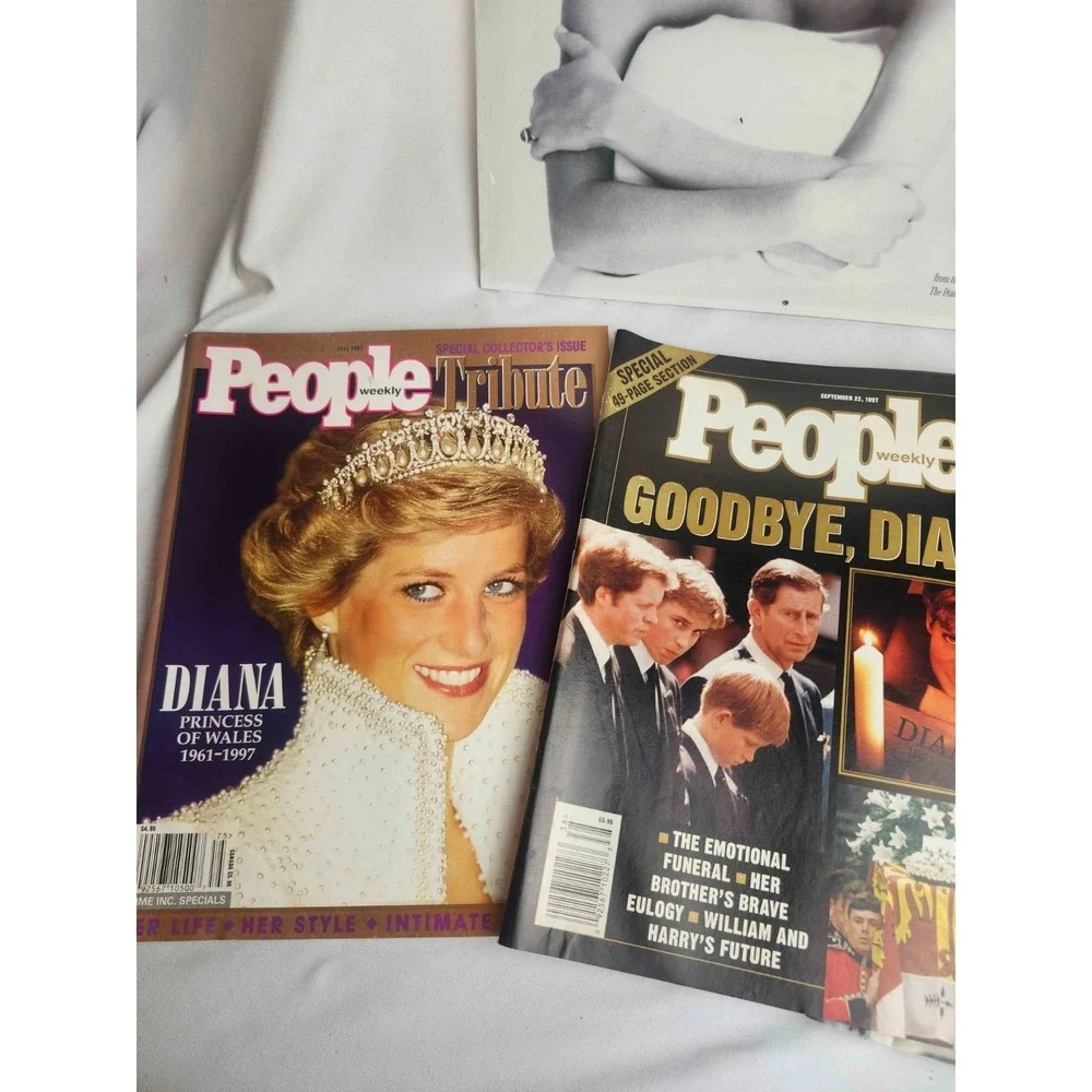 Vintage 1997 Princess Diana People Magazine Lot & 1998 Sealed Calendar Tribute